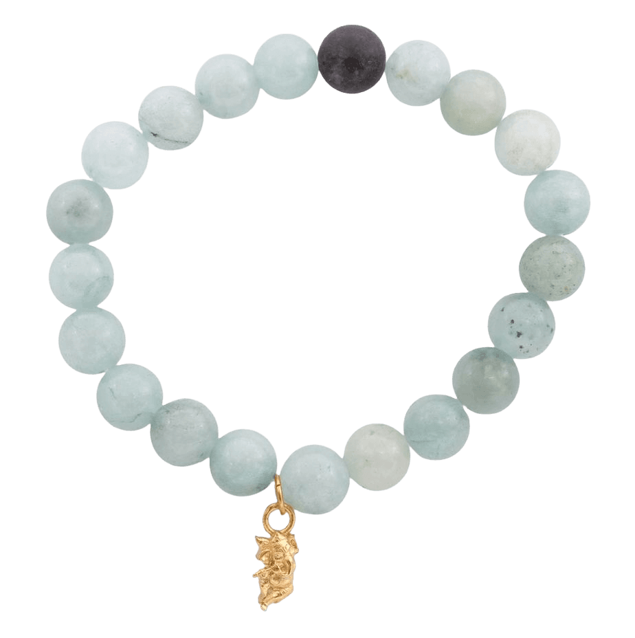 Burmese Jade gemstone bracelet with Murali Ganesha